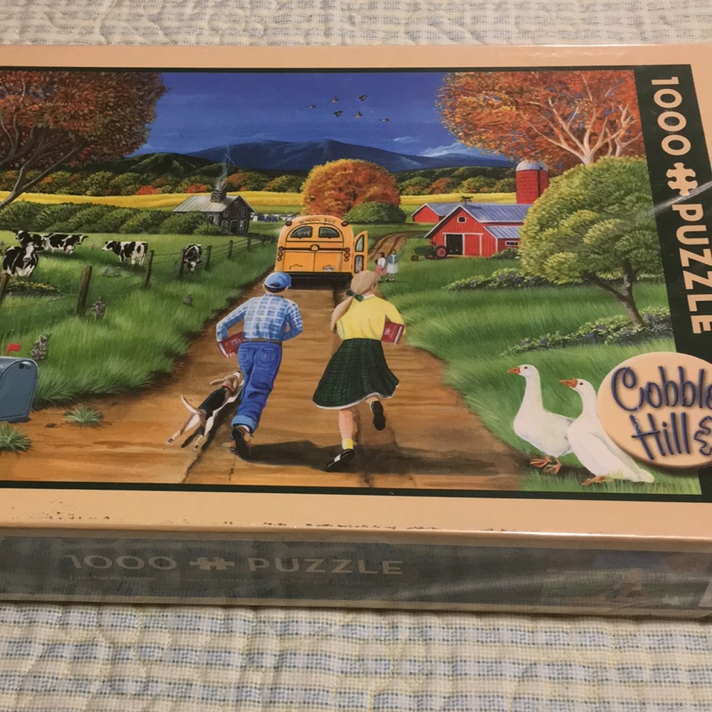 Cobble hill First Day of School 1000 Piece Puzzle Like NEW Open Box Very Rare